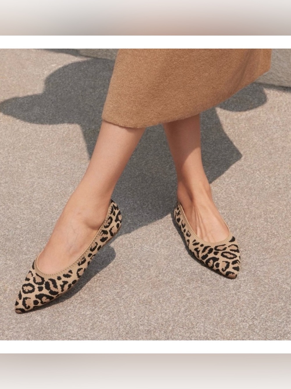 Vivaia Lightweight Pointed-Ballet Flats (Aria Walker) | Dark Leopard | 39.5